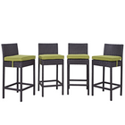 Modway - Convene 4 pièces Terrasse extérieure Coffret de pub - Espresso Peridot-Tissage en rotin synthétique