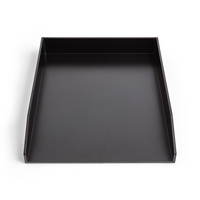 TRU RED Front Load Stackable Plastic Letter Tray - Black-Stackable front load letter tray helps keep your desk and papers organized