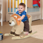 Qaba - Baby rocking horse lion with sound, lion à bascule en peluche - marron-Siège supérieur en forme de lion mignon, doux, pelucheux et confortable 