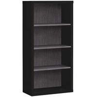 Monarch Specialties 7407 48"H Bookcase - Black/Grey With Adjustable Shelves-Large storage area with 3 thick panel adjustable shelves and 1 fixed bottom shelf for storage or display