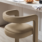 Modway - Winslow Performance Velvet Tabouret de bar - Taupe-Repose-pieds en acier inoxydable