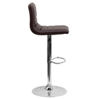 Flash Furniture – Tabouret de bar ajustable contemporain en vinyle brun et à pied chromé (CH920231BRN)-Rembourrage en vinyle brun