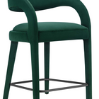 Modway Pinnacle Performance Velvet Counter Stool - Green Black - Set of 2-Assembly Required