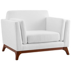 Modway Chance Upholstered Fabric Armchair - White-Mid-Century Modern Armchair