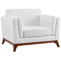 Modway Chance Upholstered Fabric Armchair - White-Mid-Century Modern Armchair