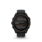 Garmin - fēnix 8 – 47 mm, saphir solaire, titane DLC gris carbone avec bracelet en silicone noir/gris galet-La fonction de commande vocale hors réseau vous permet d'accéder à certaines commandes de la montre même sans connexion à un smartphone
