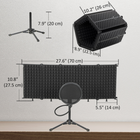 HOMCOM - Panneau D’Isolation Pliable Pour Microphone De Studio Avec Filtre Anti-Pop - Support-Angle de l’écran réglable pour trouver une position d’enregistrement adaptée à vos besoins 