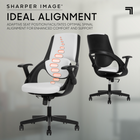 Sharper Image - Fauteuil de bureau ergonomique C2 Axis - Blanc/Noir-Positions de hauteur des bras multiples pour une posture naturelle, engagée et confortable
