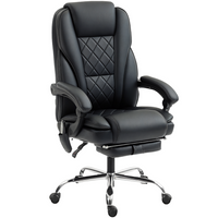 Vinsetto - Fauteuil de massage inclinable pour bureau à hauteur réglable et repose-pieds - noir-Six points de massage par vibration avec trois modes, trois intensités et une minuterie pour détendre votre corps 