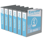 Davis Group Super offre Easyview, Reliure View à anneaux ronds 2 po, personnalisable, paquet de 6 - Gris-3 Reliure À Anneaux