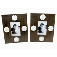 Cathay Importers – Cadre photo en métal avec coquillages, 4 x 6 po (EC-22-0094)-Autoportant