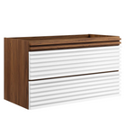 Modway Render 36" Wall-Mount Bathroom Vanity Cabinet - White/Walnut-7