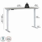 Bureau assis-debout à hauteur réglable 72 po x 30 po Move 40 Series de Bush Business Furniture - gris platine/gris métallique-Le piètement d’acier soudé de calibre 16 offre une excellente solidité structurelle avec un poids supporté pouvant atteindre 176 lb