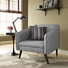 Modway - Slide Tissu rembourré Fauteuil - Gris clair-Pieds en caoutchouc massif
