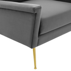 Modway Chesapeake Performance Velvet Armchair - Gold Grey-Armchair Weight Capacity: 300 lb