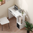 HOMCOM - Bureau d'ordinateur avec plateau à clavier coulissant - 39,25 po L x 15,75 po l x 34 po H - blanc-Taille compacte adaptée aux maisons, bureaux, chambres et autres pièces avec peu d’espace