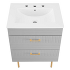 Modway - Daybreak 24" Vanette de salle de bain - Gris clair-Tiroirs spacieux