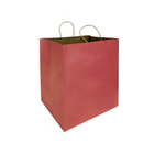 Reliabag Paper Bags - Twist Handles - 14" W x 10" D x 15.75" H - Burgundy - 50 Pack-Made by the premium burgundy kraft paper with the re-enforced flat bottom
