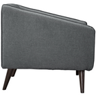 Modway Slide Upholstered Fabric Armchair - Grey-Dark Walnut Stained Legs