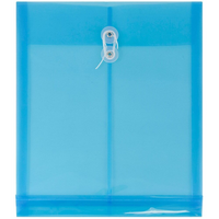 JAM Paper Enveloppes en poly avec bouton et ficelle, 9 3/4 x 11 1/2 po, format lettre à rabat droit, bleu, 24/paq.-Dimensions : 9,75 x 11,5