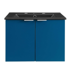 Modway - Maybelle 24" Vanité de salle de bain murale - Noir marine-Vanité de salle de bain moderne
