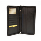 Ashlin Monaco Rfid Zippered Ticket Wallet, Black-Zippered Airline E-ticket wallet for securing your documents and passports