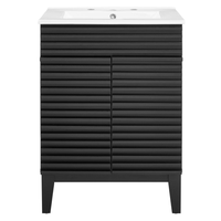Modway Render 24" Bathroom Vanity - Black/White-8" Widespread Holes