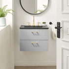 Modway Daybreak 24" Bathroom Vanity - Light Grey/Black-Spacious Drawers