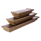 Kiera Grace - Tablettes en bois Muskoka Fitz - ensemble de 3 - noyer, 12 po, 18 po, 24 po-Ensemble: livré avec un total de 3 étagères murales de tailles différentes