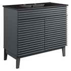 Modway Render 36" Bathroom Vanity - Grey/Black-Mid-Century Modern Vanity