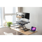 Uplite Sit Stand Desk Riser Desktop Converter - Black-Surface measures: 31.5” x 15.7” - maximizes space while still providing room for dual monitors.