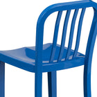 Tabouret de comptoir en métal à dossier à lattes verticales, intérieur/extérieur, hauteur de 24 po, bleu (CH-61200-24-BL-GG)-6