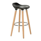 FurnitureR - en bois de h tre avec repose-pieds chrom , blanc JASIMINE, Set de 2-Tabouret de Bar ABS