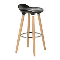 FurnitureR - en bois de h tre avec repose-pieds chrom , blanc JASIMINE, Set de 2-Tabouret de Bar ABS