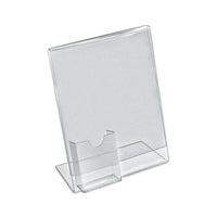 Azar Displays 11" x 8.5" L-Shape Slanted Acrylic Sign Holder, Clear, 10 Pack (252055)-For restaurant menus, hotel concierge desks, hotel registration desks or any marketing material