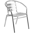 Flash Furniture – Table carrée de 27,5 po en aluminium avec 2 sièges à traverses, intérieur/extérieur (TLH28SQ017BCHR2)-Assemblage nécessaire