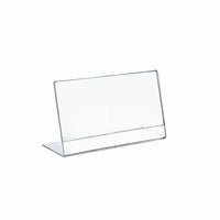 Azar Displays – Porte-affiche horizontal en acrylique incliné en L, 10/pqt (112719)-Acrylique transparent