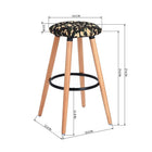 FurnitureR Fabric Seat Beech Wood Legs with Chrome Footrest, Nancy, Set of 2-Weight capacity: 300 lbs.