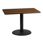 Flash Furniture – Table en stratifié noyer de 30 x 42 po avec base circulaire de 24 po (XUWA3042TR24)-Table d'hospitalité