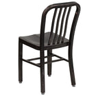 Flash Furniture Black-Antique Gold Metal Indoor-Outdoor Chair-Black-Antique Gold Powder Coat Finish
