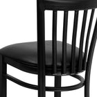 Flash Furniture – Tabouret de bar/restaurant Hercules en métal noir, dossier à traverses verticales, siège en vinyle noir-Mousse ignifuge CA117