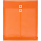 JAM Paper Enveloppes avec fermeture à bouton en plastique et ficelle, 9 3/4 x 11 3/4 po, orange vif, paquet de 12-Orange vif