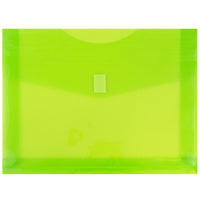 JAM Paper Booklet 1" Expansion Plastic Envelopes with VELCRO Brand Closure, 9 3/4" x 13", Lime Green, 12 Pack-Lime green