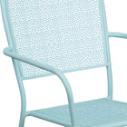 Chaise de patio en acier avec accoudoirs et dossier carré, intérieur/extérieur, bleu ciel (CO-2-SKY-GG)-5