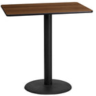 Flash Furniture – Table bistro en stratifié noyer de 24 x 42 po avec base circulaire de 24 po (XUWA2442TR24B)-Table d'hospitalité à hauteur de bar