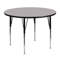 Flash Furniture – Table d’activités ronde à surface en stratifié de 48 po, pattes standards à hauteur réglable, chêne-Table d'activités ronde populaire