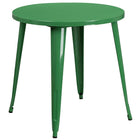 Table ronde de 30 po en métal avec 4 chaises à dossier à lattes verticales, int./ext., vert (CH-51090TH-4-18VRT-GN-GG)-Finition poudrée verte