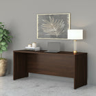 Bush Business Furniture Studio C 72"W x 24D Credenza Desk - Black Walnut-72" W x 24" D surface offers space to spread out with integrated cable management to conceal computer cords
