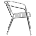 Flash Furniture – Chaise empilable commerciale avec dossier à 3 traverses, int/ext, haute durabilité, aluminium (TLH1)-Dossier courbé avec trois lattes