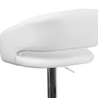 Flash Furniture - Tabouret de bar contemporain à hauteur ajustable en vinyle blanc avec base chromée (CH-122070-WH-GG)-Siège réglable en hauteur par vérin à gaz